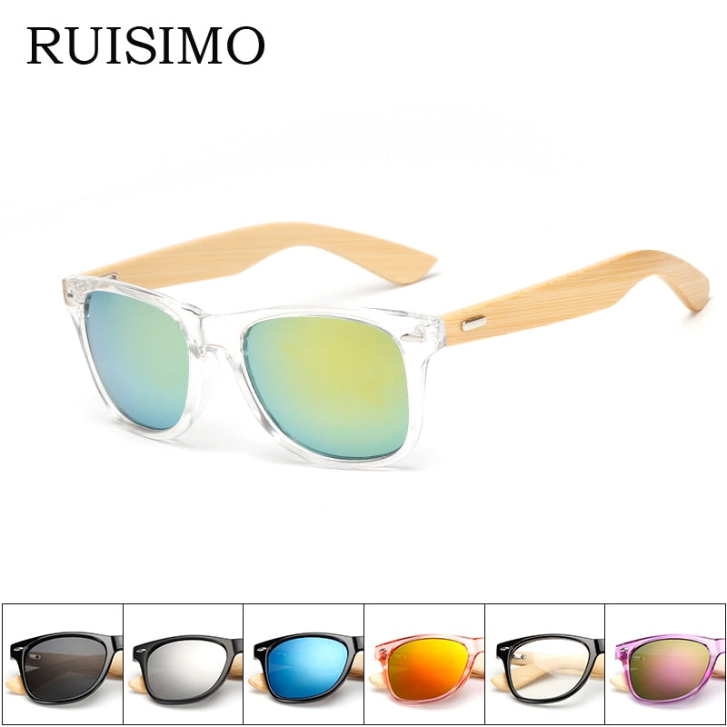 17 color Wood Sunglasses Men women square bamboo Women for women men Mirror Sun Glasses