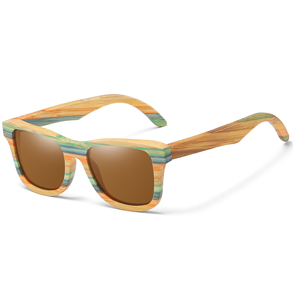 Skateboard Wood Bamboo Sunglasses Polarized for Women Mens New Brand Designer Wooden Sun Glasses UV Protection Lens