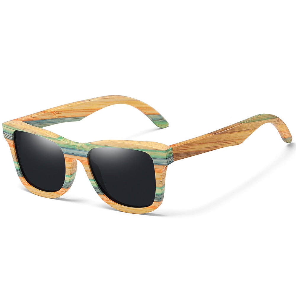Skateboard Wood Bamboo Sunglasses Polarized for Women Mens New Brand Designer Wooden Sun Glasses UV Protection Lens