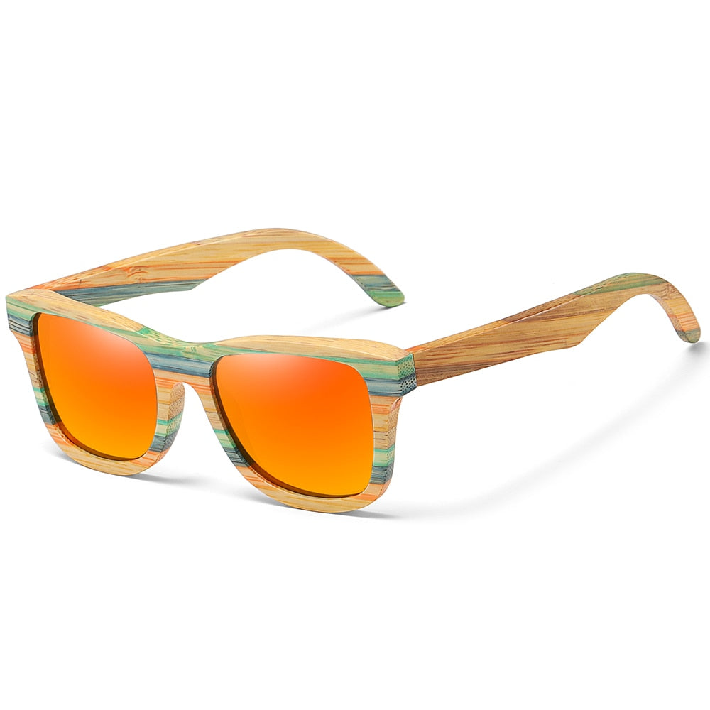 Skateboard Wood Bamboo Sunglasses Polarized for Women Mens New Brand Designer Wooden Sun Glasses UV Protection Lens